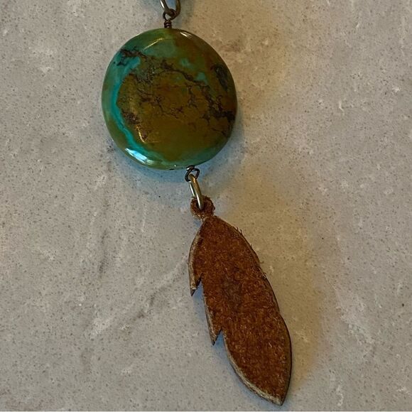J.Forks Turquoise Pendant Necklace - Texas Artist Made - Picture 3 of 12